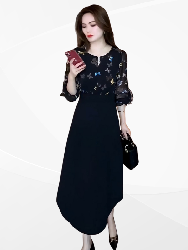 ĐẦM DỰ TIỆC THÂN PHỐI HỌA TIẾT BƯỚM TRẺ TRUNG - MS1976