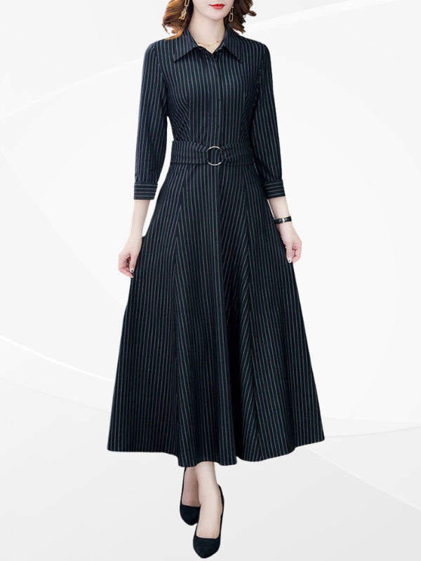 ĐẦM XÒE KẺ SỌC FORM DÀI - HÀNG NHẬP - MS1955