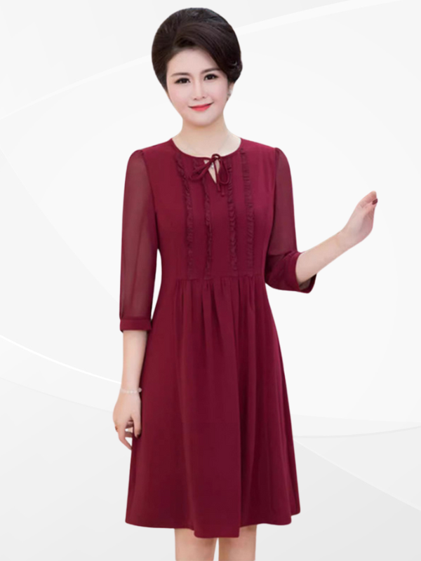 Đầm Trung Niên Viền Bèo Tay Lỡ - MS1972