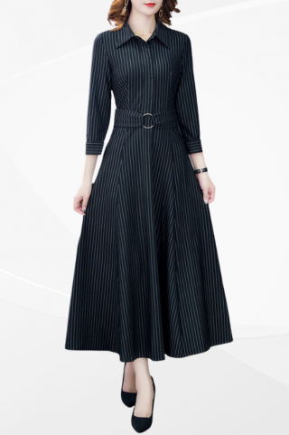 ĐẦM XÒE KẺ SỌC FORM DÀI - HÀNG NHẬP - MS1955