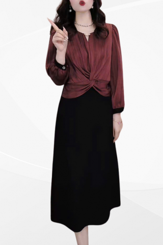 ĐẦM DỰ TIỆC CAO CẤP PHỐI MÀU SANG TRỌNG - MS1982