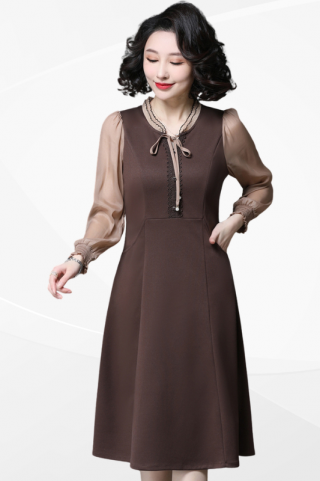 ĐẦM HÀN QUỐC DỰ TIỆC TAY PHỐI MÀU - MS1961